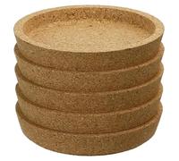 DQZRTUECA Sottobicchieri in sughero rotondi, confezione da 5, riutilizzabili, assorbenti, resistenti al calore, for bevande fredde al caffè