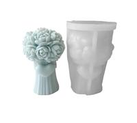 DQZRTUECA Stampo in silicone a forma di fiore for candele, sapone, gesso, cioccolato, cottura, torta, multicolore(J-0447)