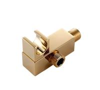DQZRTUECA Supporto for Doccia Quadrato in Ottone Cromato e Oro, Montaggio a Parete for soffione Doccia Portatile(Gold)