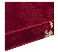 DQZRTUECA Tessuto for tappezzeria in Velluto, Larghezza 55" e Lunghezza 100 cm, 450 g/m, Poliestere, Goffrato, Decorazione Vintage for la casa, Cucito e Artigianato, Multicolore(Red)