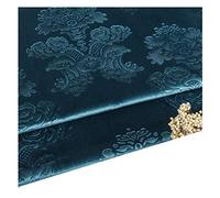 DQZRTUECA Tessuto for tappezzeria in Velluto, Larghezza 55" e Lunghezza 100 cm, 450 g/m, Poliestere, Goffrato, Decorazione Vintage for la casa, Cucito e Artigianato, Multicolore(Teal)