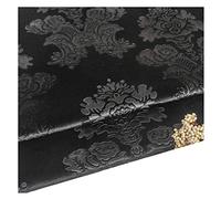DQZRTUECA Tessuto for tappezzeria in Velluto, Larghezza 55" e Lunghezza 100 cm, 450 g/m, Poliestere, Goffrato, Decorazione Vintage for la casa, Cucito e Artigianato, Multicolore(Black)