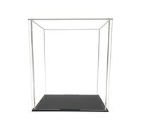 DQZRTUECA Vetrina in acrilico con base a specchio nera, trasparente, di varie dimensioni, for gioielli, statuette, modellini di auto, oggetti da collezione(8x8x10CM)