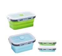 DQZSY Set di 2 contenitori pieghevoli in silicone, pieghevoli, adatti al microonde e al congelatore