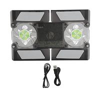 DR - 2009A Base di raffreddamento per laptop, supporto di raffreddamento pieghevole con doppie ventole a emissione di luce e altoparlante ultrasottile, dispositivo di