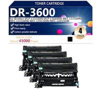 DR-3600 Unità Tamburo Compatibile DR-3600 per Brother DCP-L5510DN DCP-L5660DN MFC-L5710DN MFC-L5710DW MFC-L5915DW MFC-L6915DW Stampanti, Trasparente e Durevole,Black-4 pack