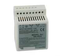 DR-4524 Alimentatore switching su guida DIN 24V 2A 45W uscita singola, PSU industriale con indicatore LED per sistemi di controllo