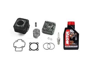 DR 70cc Kit KT00086 + Candela + Olio Motul 710 Gruppo Termico Cilindro e Pistone Ghisa D. 48 Scooter Compatibile Con Piaggio - Gilera - Aprilia - Derbi
