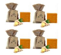 Dr.Ancient Saponetta alla Curcuma Biologica Naturale Vegana Tradizionale Fatta a Mano Antica - Assolutamente Senza Prodotti Chimici! Sapone Naturale Puro! (confezione da 4)