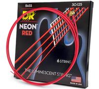DR B NEON nrb 6-30 HiDef-Set di corde per basso, 6 corde, colore: rosso
