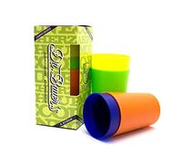 Dr. Bauer's Bicchiere porta spazzolini per bambini e adulti, confezione da 4 bicchieri (4 diversi colori)