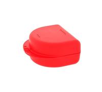 Dr. Bauer's Scatola per parentesi graffe, scatola KFO, contenitore igienico per parentesi graffe, protesi, con fori d'aria (rosso, altezza 4,10 cm)