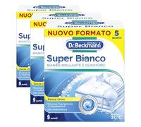 Dr. Beckmann Super Bianco | Rimuove l'ingrigimento | Combatte l'ingiallimento | Rende la biancheria bianca più bianca | 5 x 40 g (Confezione da 3)