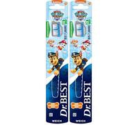 Dr.BEST Paw Patrol - Spazzolino da denti, morbido (1 pezzo), setole morbide e manico adatto ai bambini (Confezione da 2)