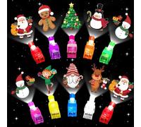Dr.BeTree 40 bomboniere natalizie per bambini, luci a LED per le dita, per riempire la calza della Befana, premi in classe, riempitivi per sacchetti di caramelle, regali per feste senza caramelle