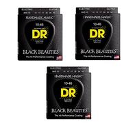 DR BKE-10 Black Beauties Corde nere per chitarra elettrica, 010-046, confezione da 3