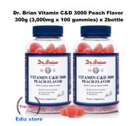 Dr. Brian Vitamin C&D 3000 Peach Flavor 300 g (3.000 mg x 100 gomme) x 2 bott...