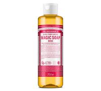 Dr Bronner's Rose All-One Sapone Magico, realizzato con oli biologici, utilizzato per viso, corpo, capelli, lavanderia, animali domestici e piatti, certificato Fair Trade & Vegan Friendly, bottiglia riciclata da 240 ml