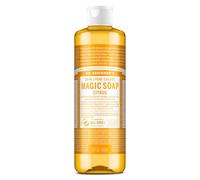 Dr Bronner's - Sapone liquido 18 in 1 all'arancia pura di castiglia, realizzato con oli biologici, utilizzato per viso, corpo, capelli, lavanderia, animali domestici e piatti, certificato commercio