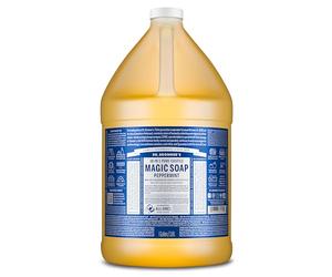 Dr Bronner's 18 in 1 Sapone Liquido Pure-Castiglia, Realizzato con Oli Biologici. Utilizzato per Viso, Corpo, Capelli, Lavanderia, Animali domestici e Piatti, Certificato Fair Trade & Vegan Friendly, Bottiglia riciclata da 3,79 litri