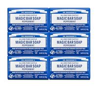 Dr. Bronner's Pure-Castiglia Bar Soap - menta piperita, 141,7 g (confezione da 6)