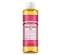 Dr Bronner's Rose All-One Sapone Magico, realizzato con oli biologici, utilizzato per viso, corpo, capelli, lavanderia, animali domestici e piatti, certificato Fair Trade & Vegan Friendly, bottiglia riciclata da 240 ml