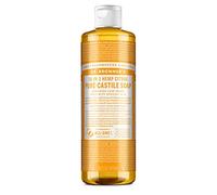 Dr Bronner's - Sapone liquido 18 in 1 all'arancia pura di castiglia, realizzato con oli biologici, utilizzato per viso, corpo, capelli, lavanderia, animali domestici e piatti, certificato commercio