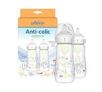 Dr Brown's - 2 biberon anticoliche a collo largo, 270 ml, motivo: oceano
