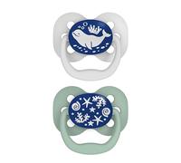 Dr. Brown's Advantage Ciuccio fosforescente per bambini, completamente simmetrico, con lampadina in silicone morbido, 0-6 m, senza BPA, blu oceano, confezione da 2 (lo stile può variare)