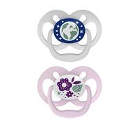 Dr. Brown's Advantage - Ciuccio per bambini che si illumina al buio, completamente simmetrico, con lampadina in silicone morbido, colore viola, 6-18 m, senza BPA, confezione da 2