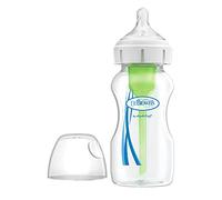 Dr. Brown'S - Biberon a bocca larga + tettarella livello 2 (+3 mesi), bianco, 270 ml