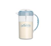 Dr. Brown's Brocca per miscelazione con tappo regolabile, coperchio di bloccaggio e beccuccio senza gocciolamento, 32 once, senza BPA, blu