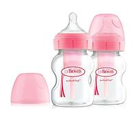 Dr Brown's Confezione da 2 bottiglie a collo largo da 150 ml, colore: rosa