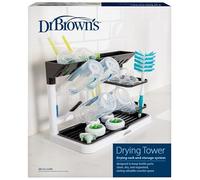Dr. Brown's Drying Tower, Stand-Up Drying Rack, Countertop Baby Bottle Drying with Organized Storage for Baby Essentials, Space Saving Vertical Rack