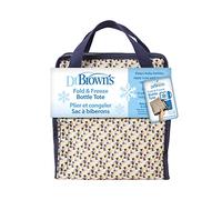 Dr. Brown's Fold & Freeze Bottle borsa da viaggio isolata per biberon, contiene fino a 6 bottiglie, multicolore geometrico, senza BPA
