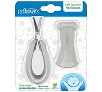 Dr. Brown's Forbici tagliaunghie per bambini con sicurezza, punte arrotondate e manico in silicone antiscivolo, con custodia protettiva, senza BPA