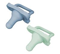 Dr. Brown's HappyPaci Ciuccio 100% silicone, design sagomato monopezzo, 0-6 m, senza BPA, confezione da 2, blu e verde