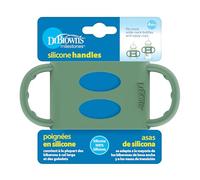 Dr. Brown's Milestones - Maniglie per biberon in 100% silicone, collo largo, colore verde, confezione da 1