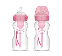 Dr. Brown's Natural Flow Options+ biberon a collo largo anti-colica, confezione doppia rosa da 270 ml