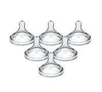 Dr. Brown's Natural Flow® - Tetina de silicona de cuello ancho nivel 4, flujo rápido, 9 m+, 100% silicona, paquete de 6