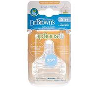 Dr. Brown's Options Plus - Tettarelle a collo largo, 20 ml, confezione da 2, colore: bianco