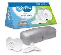 Dr. Brown's Paracapezzoli a farfalla per l'allattamento al seno per proteggere capezzoli doloranti, piatti o invertiti, essenziali per difficoltà di chiusura con custodia per sterilizzatore a