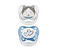 Dr Brown's Prevenire succhietti - Volti animali, blu, 6-18 mesi