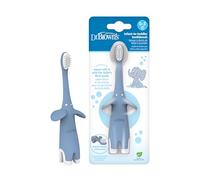 Dr. Brown's Spazzolino da denti da bambino a bambino, morbido per i primi denti del bambino, elefante blu, 0-3 anni
