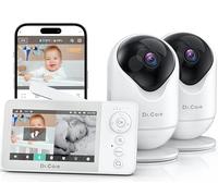 Dr.Care Baby Monitor Video e Audio Smart WiFi con App Mobile, Schermo Diviso 4" 720P e Telecamera 1080P, Visione Notturna HD, Audio Bidirezionale, Batteria Rimovibile 2500mAh,VistaView Lite RB
