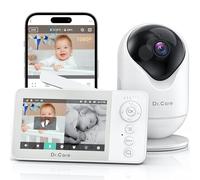 Dr.Care Baby Monitor Video e Audio Smart WiFi con App Mobile, Schermo Diviso 4" 720P e Telecamera 1080P, Visione Notturna HD, Audio Bidirezionale, Batteria Rimovibile 2500mAh,VistaView Lite RB