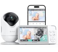 Dr.Care VistaView Baby Monitor WiFi, 5”1080P Schermo Diviso & 2K/3MP Telecamera Bambini, APP Mobile, 5000mAh Batteria, HD Visione Notturna, Allarmi Pianto e Movimento, Audio Bidirezionale, 390m