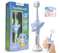 DR.CLEAN Spazzolino da denti morbido per bambini, efficiente spazzolino da denti a 3 lati per bambini da 2 a 12 anni, manico brevettato con stella marina, spazzolino da denti per allenamento per