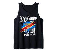 Dr Congo Giorno dell'Indipendenza 30 Giugno Bandiera e Emblema Congolese Canotta