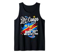 Dr Congo Giorno dell'Indipendenza 30 Giugno Bandiera e Emblema Congolese Canotta